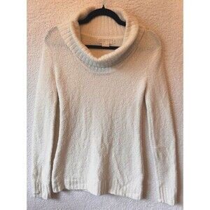 Michael Kors Women Small Cowl Neck‎ Ivory Wool Blend Long Sleeve Sweater